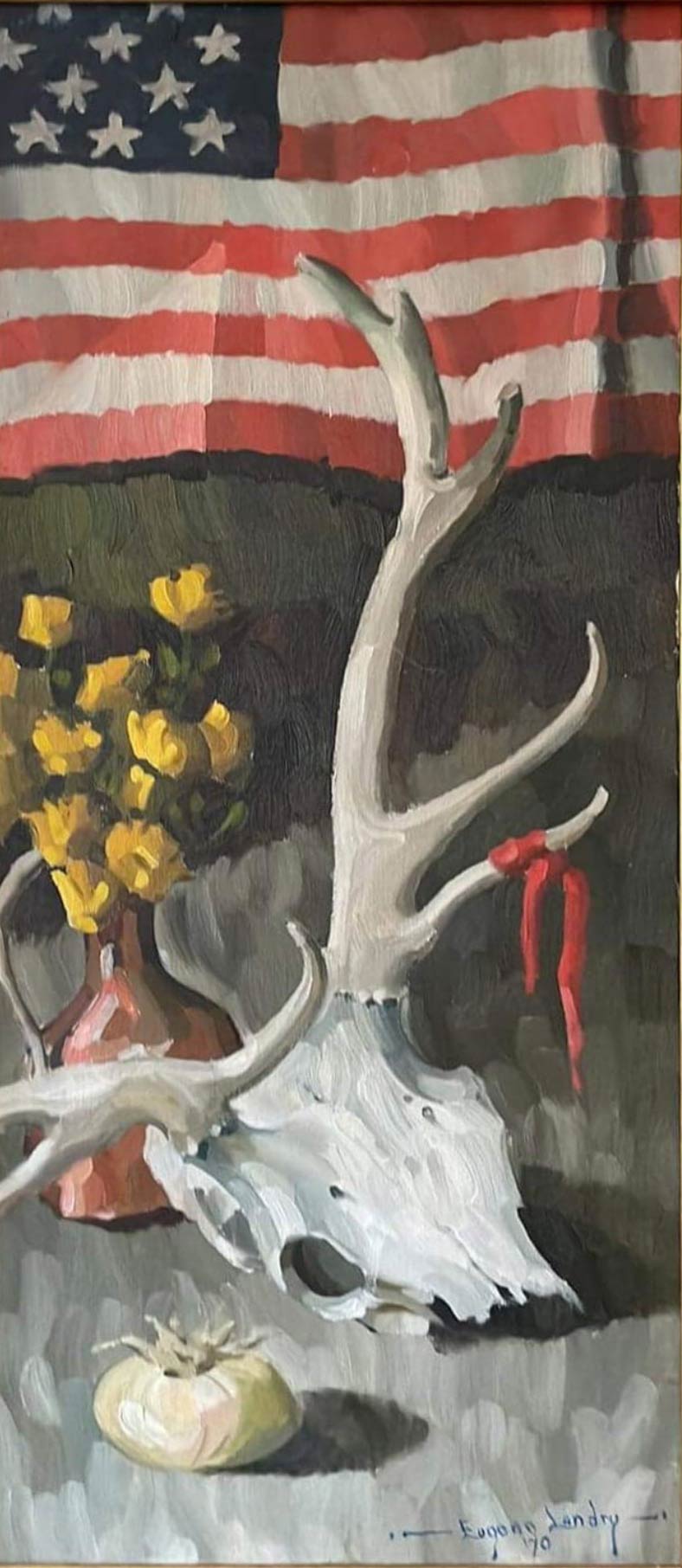 Still Life with Elk Skull: Oil on canvas, 37”x 24” 1970
